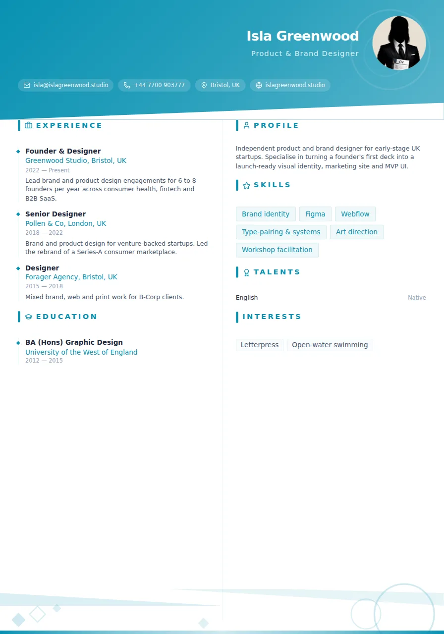 Prism CV template preview