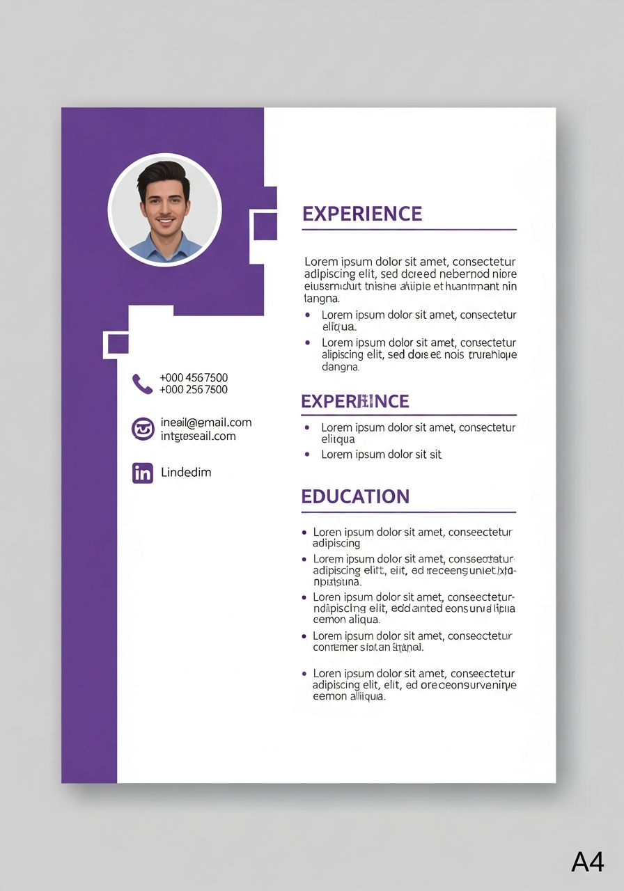 Sidebar CV template preview