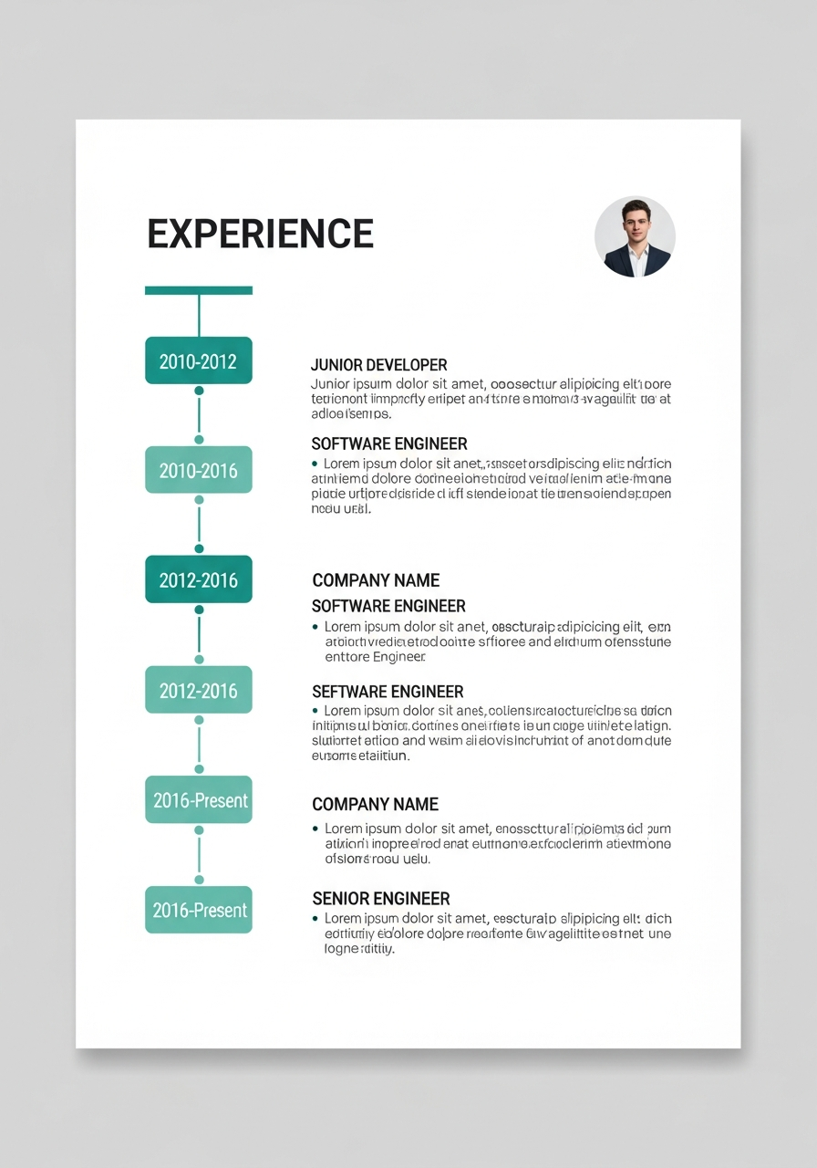 Timeline CV template preview